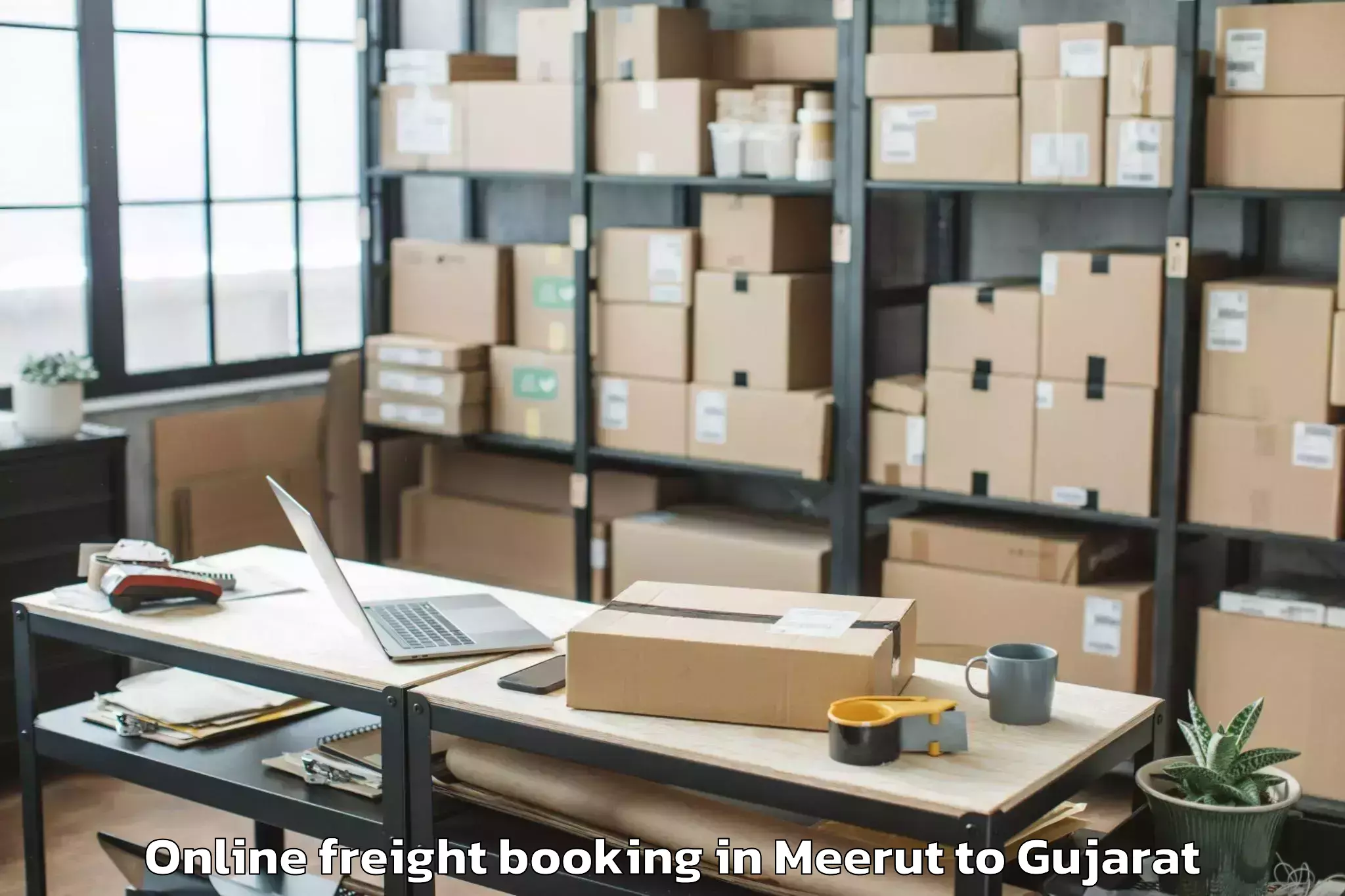 Top Meerut to Upleta Online Freight Booking Available